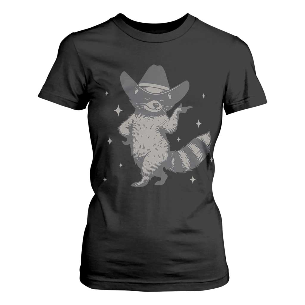 Vintage Raccoon Cowboy T Shirt For Women Cowgirl Trash Panda Western Country TS10 Black Print Your Wear