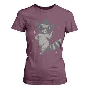 Vintage Raccoon Cowboy T Shirt For Women Cowgirl Trash Panda Western Country TS10 Maroon Print Your Wear