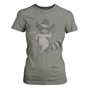 Vintage Raccoon Cowboy T Shirt For Women Cowgirl Trash Panda Western Country TS10 Military Green Print Your Wear
