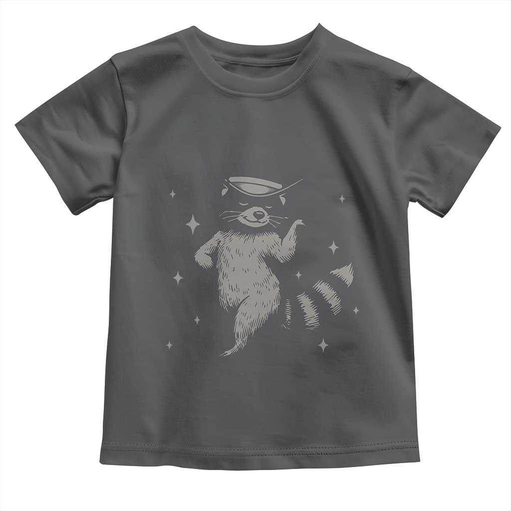 Vintage Raccoon Cowboy Toddler T Shirt Cowgirl Trash Panda Western Country TS10 Dark Heather Print Your Wear