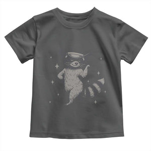 Vintage Raccoon Cowboy Toddler T Shirt Cowgirl Trash Panda Western Country TS10 Dark Heather Print Your Wear