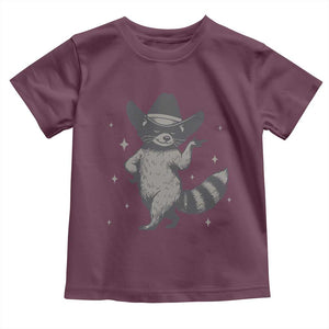 Vintage Raccoon Cowboy Toddler T Shirt Cowgirl Trash Panda Western Country TS10 Maroon Print Your Wear