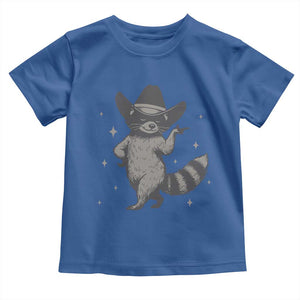 Vintage Raccoon Cowboy Toddler T Shirt Cowgirl Trash Panda Western Country TS10 Royal Blue Print Your Wear