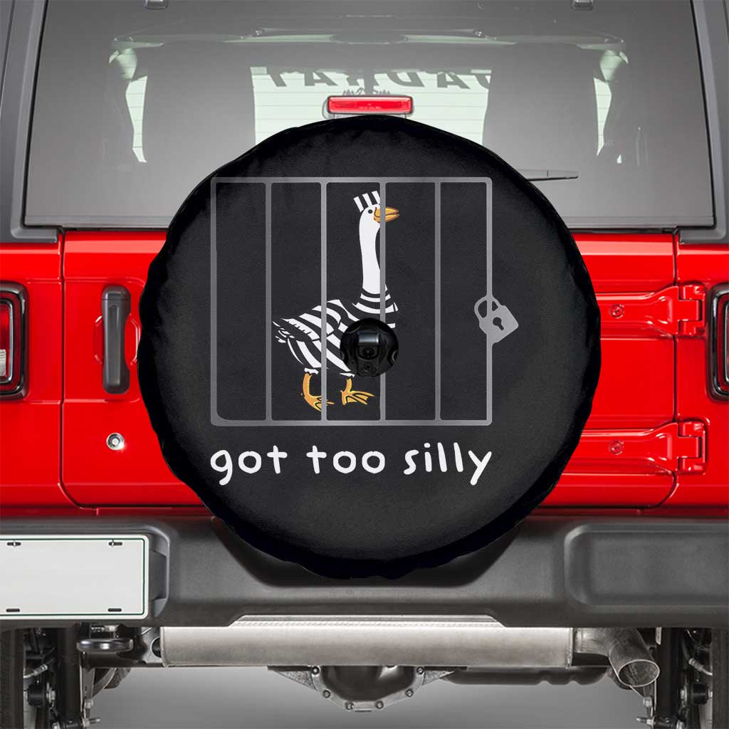 Silly Goose Spare Tire Cover Got Too Silly TS10 Black Print Your Wear