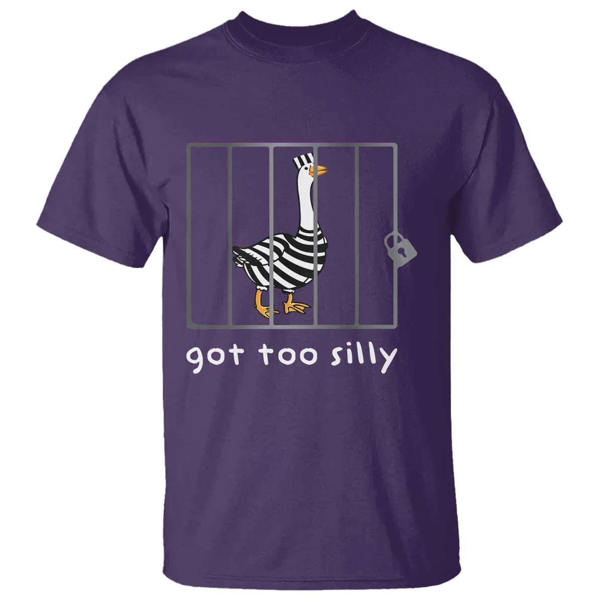 Silly Goose T Shirt Got Too Silly TS10 Purple Print Your Wear
