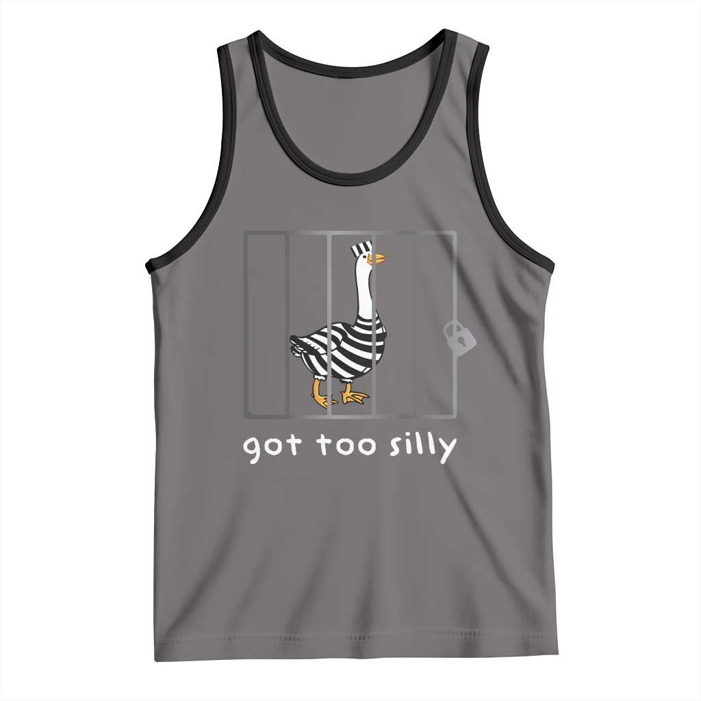 Silly Goose Tank Top Got Too Silly TS10 Deep Heather Black Print Your Wear