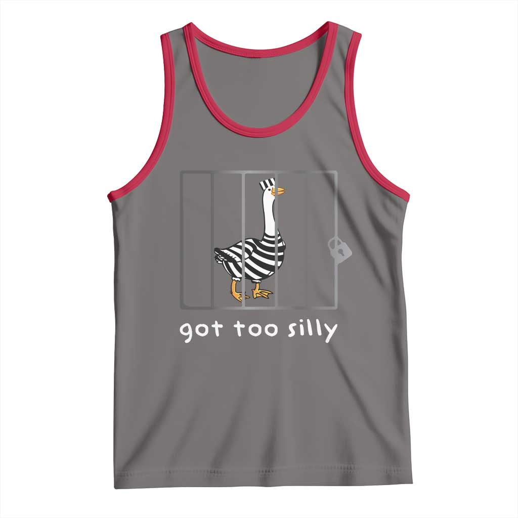 Silly Goose Tank Top Got Too Silly TS10 Deep Heather Red Print Your Wear