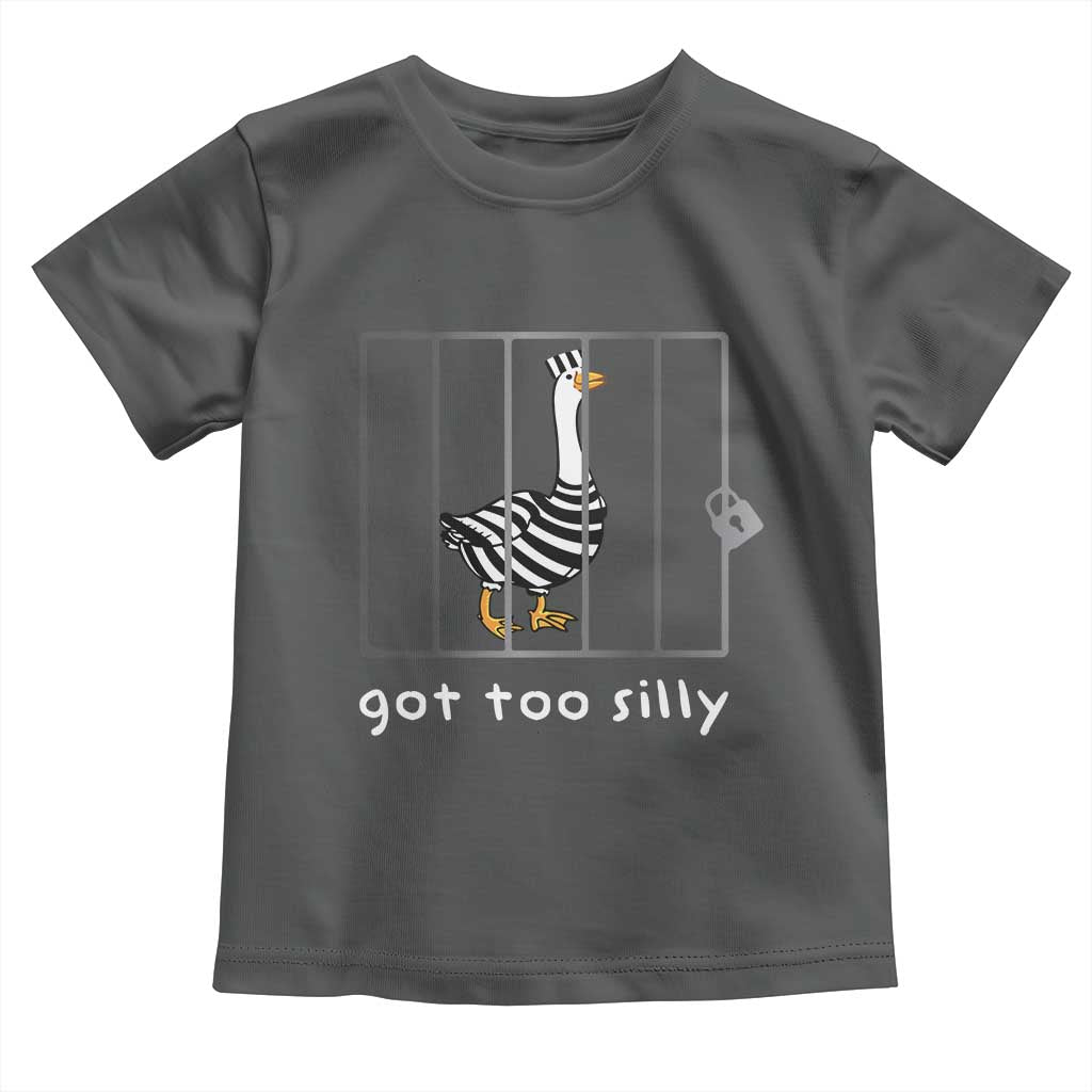Silly Goose Toddler T Shirt Got Too Silly TS10 Dark Heather Print Your Wear