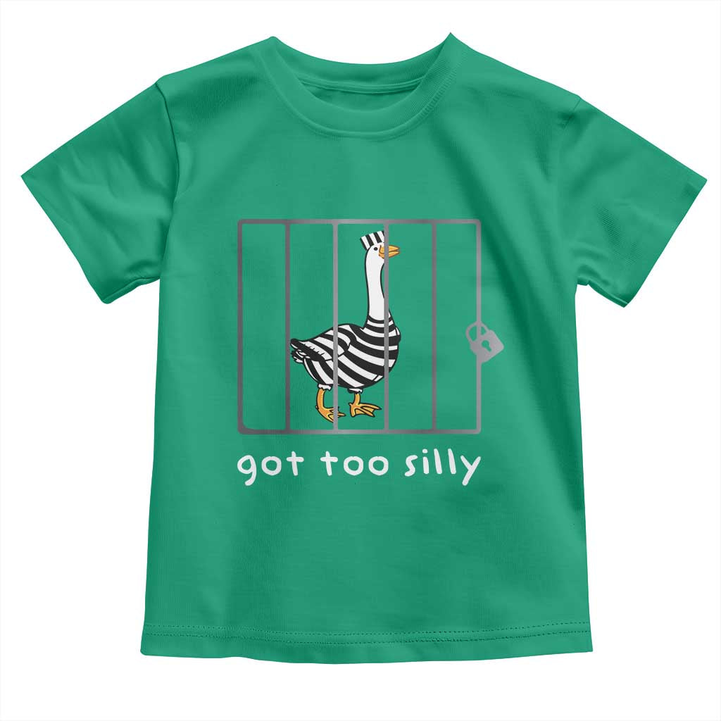 Silly Goose Toddler T Shirt Got Too Silly TS10 Irish Green Print Your Wear
