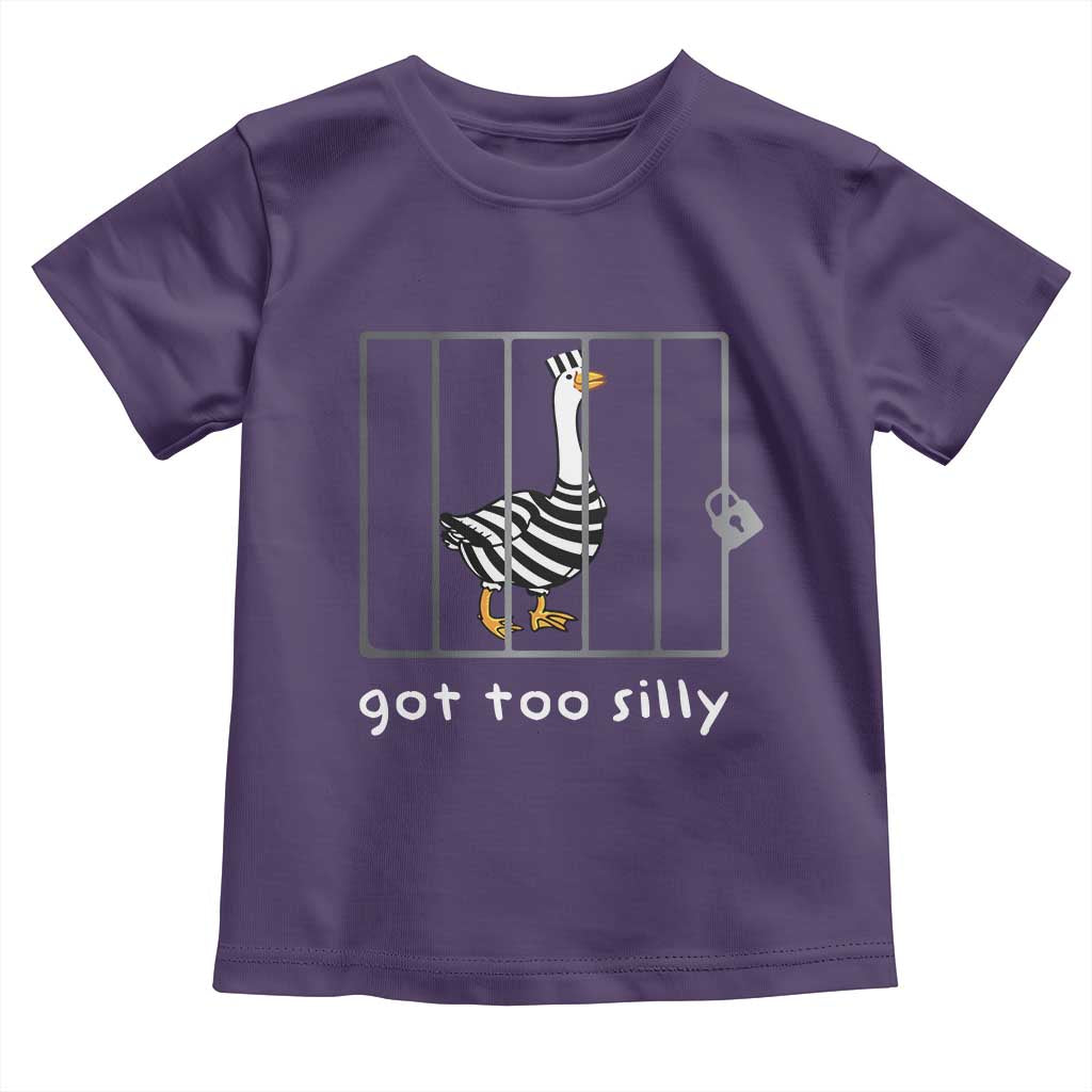 Silly Goose Toddler T Shirt Got Too Silly TS10 Purple Print Your Wear