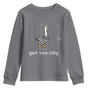 Silly Goose Youth Sweatshirt Got Too Silly TS10 Charcoal Print Your Wear
