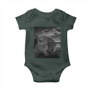 Funny Graphic Capybara Selfie with UFOs Weird Baby Onesie TS10 Print Your Wear