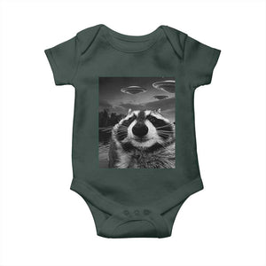 Funny Graphic Racoon Selfie with UFOs Weird Baby Onesie TS10 Print Your Wear