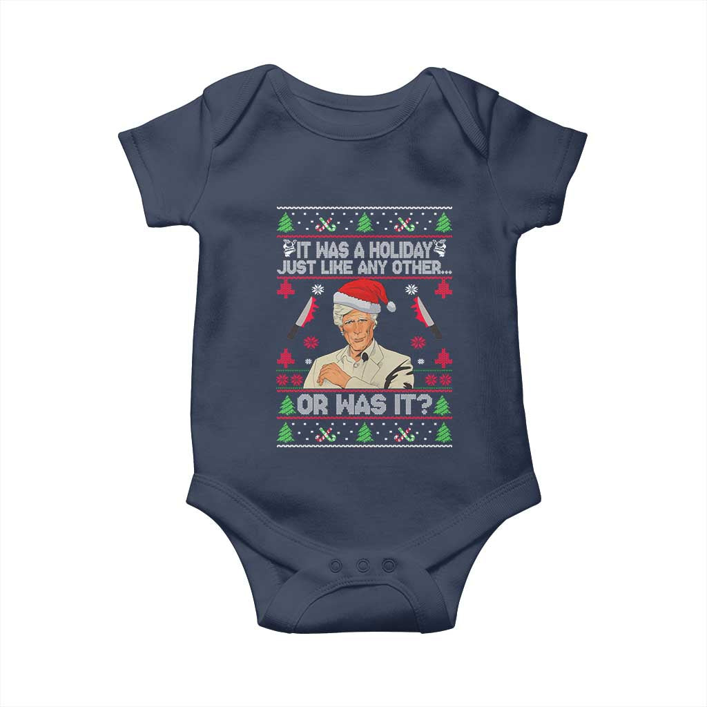 True Crime Ugly Christmas Baby Onesie Funny Holiday Xmas Party TS10 Navy Print Your Wear