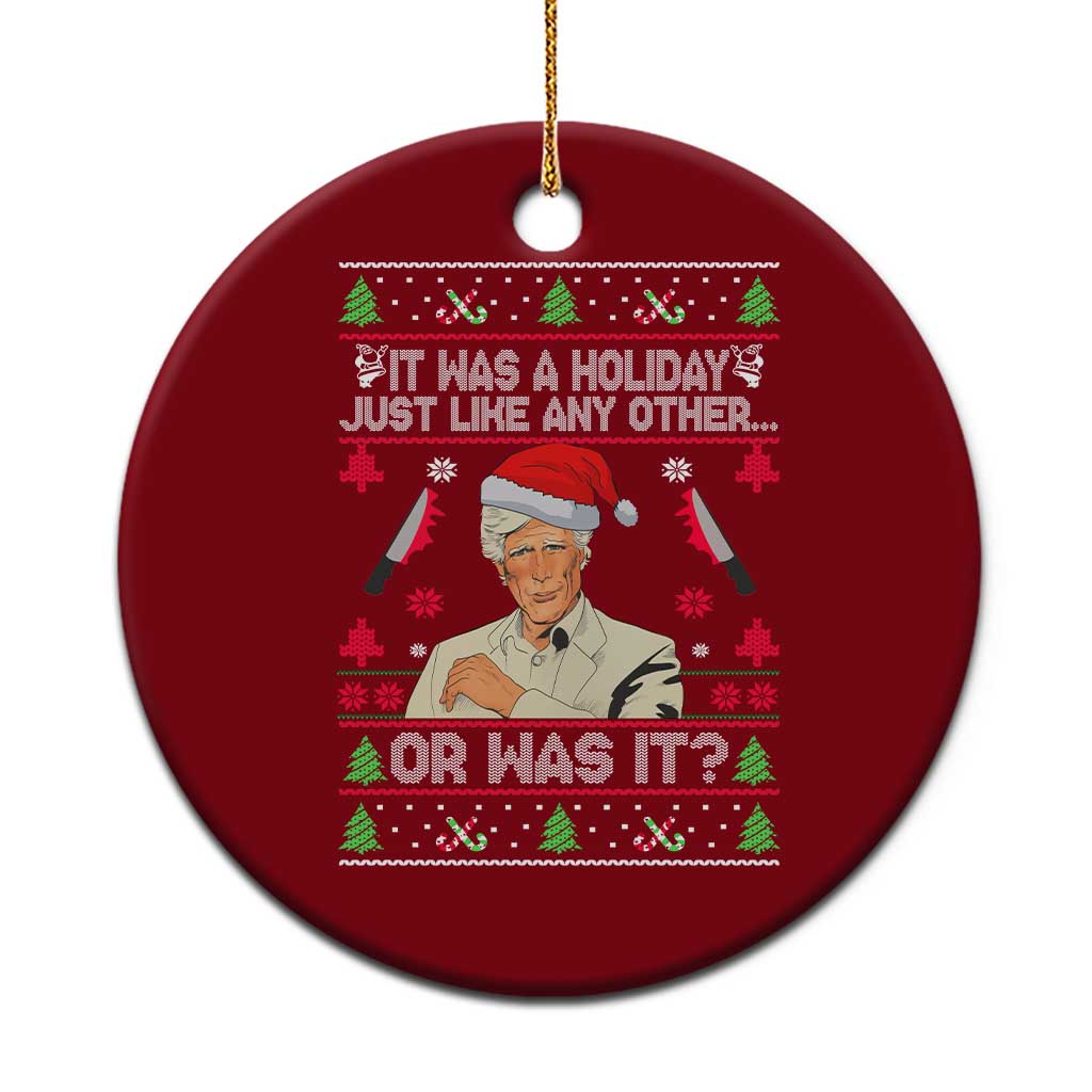 True Crime Ugly Christmas Ceramic Ornament Funny Holiday Xmas Party TS10 1pc Red Print Your Wear
