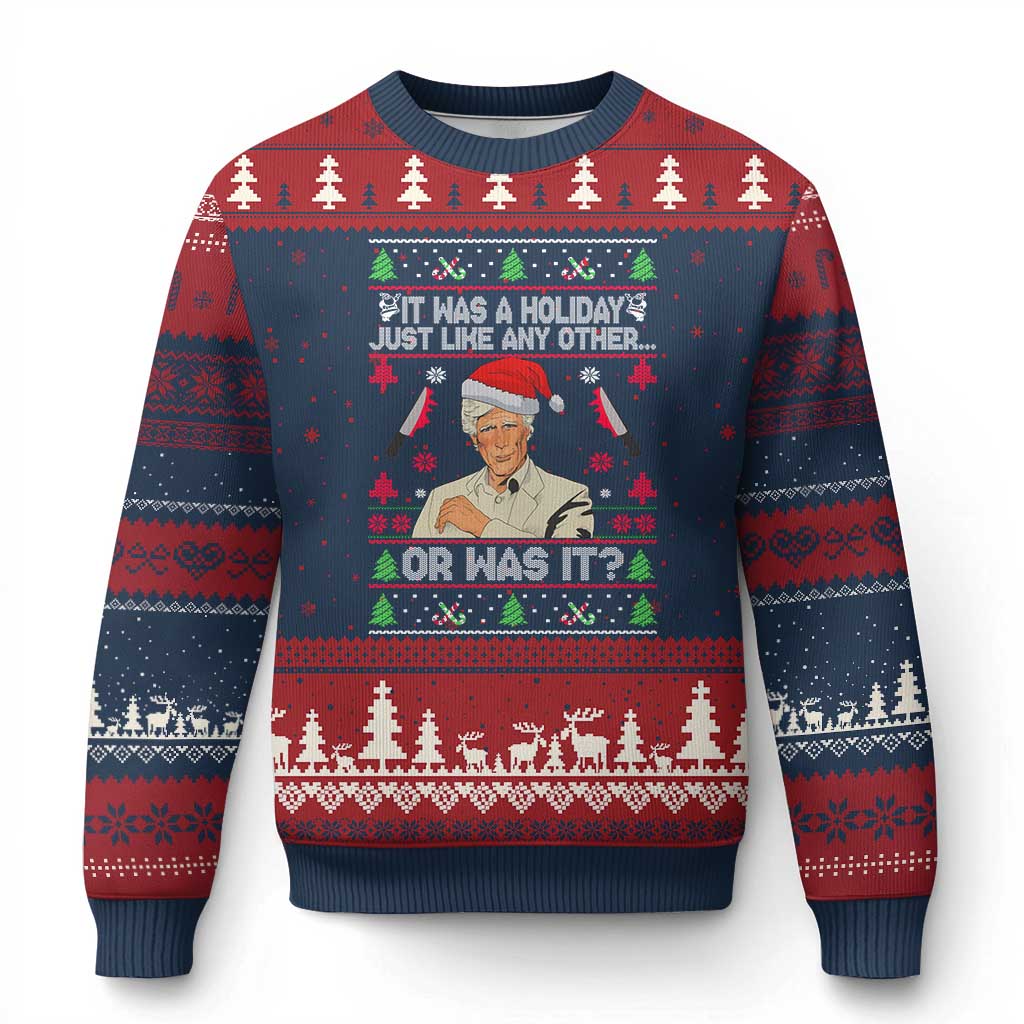 True Crime Ugly Xmas Ugly Christmas Sweater Funny Holiday Xmas Party TS10 Navy Red Print Your Wear