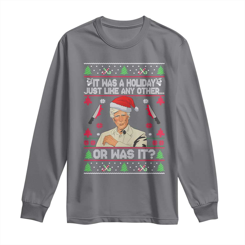 True Crime Ugly Christmas Long Sleeve Shirt Funny Holiday Xmas Party TS10 Charcoal Print Your Wear