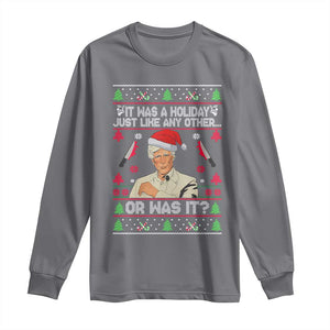 True Crime Ugly Christmas Long Sleeve Shirt Funny Holiday Xmas Party TS10 Charcoal Print Your Wear