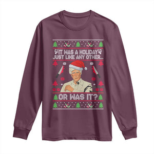 True Crime Ugly Christmas Long Sleeve Shirt Funny Holiday Xmas Party TS10 Maroon Print Your Wear