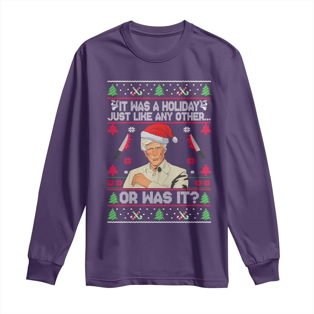 True Crime Ugly Christmas Long Sleeve Shirt Funny Holiday Xmas Party TS10 Purple Print Your Wear