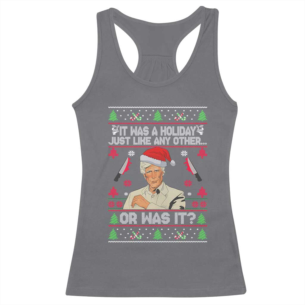 True Crime Ugly Christmas Racerback Tank Top Funny Holiday Xmas Party - Print Your Wear