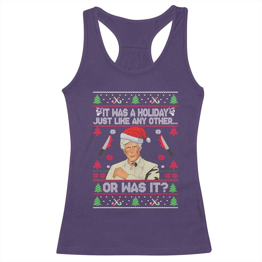 True Crime Ugly Christmas Racerback Tank Top Funny Holiday Xmas Party - Print Your Wear