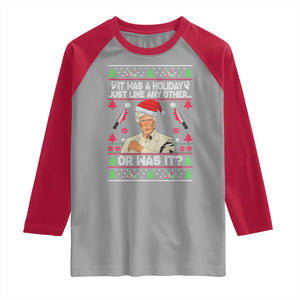 True Crime Ugly Christmas Raglan Shirt Funny Holiday Xmas Party TS10 Sport Gray Red Print Your Wear