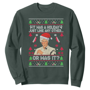 True Crime Ugly Christmas Sweatshirt Funny Holiday Xmas Party TS10 Dark Forest Green Print Your Wear
