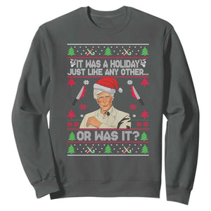 True Crime Ugly Christmas Sweatshirt Funny Holiday Xmas Party TS10 Dark Heather Print Your Wear