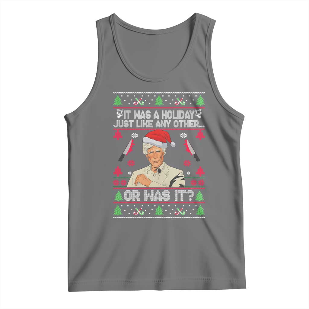 True Crime Ugly Christmas Tank Top Funny Holiday Xmas Party TS10 Black Heather Print Your Wear