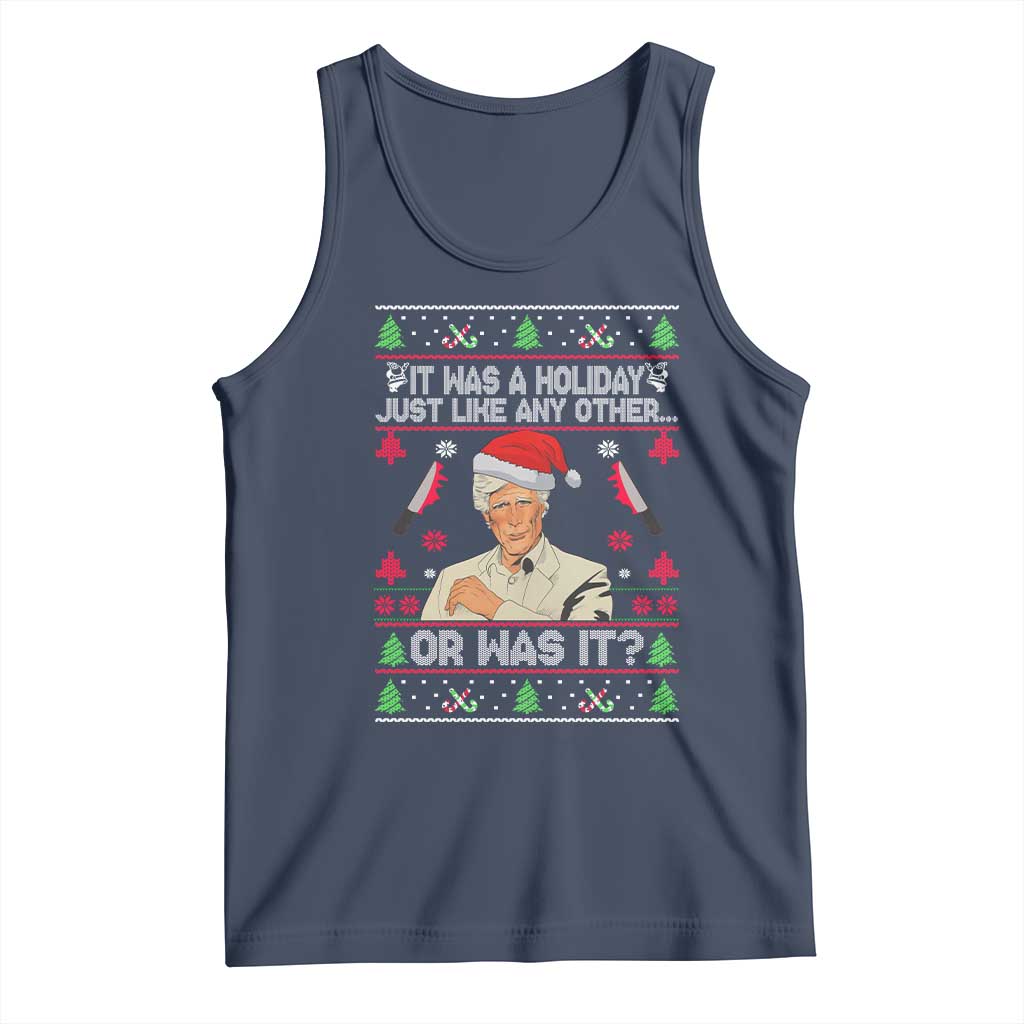 True Crime Ugly Christmas Tank Top Funny Holiday Xmas Party TS10 Navy Print Your Wear