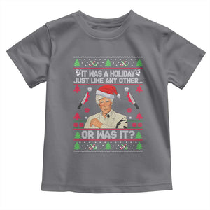 True Crime Ugly Christmas Toddler T Shirt Funny Holiday Xmas Party TS10 Charcoal Print Your Wear
