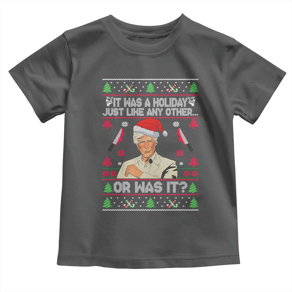 True Crime Ugly Christmas Toddler T Shirt Funny Holiday Xmas Party TS10 Dark Heather Print Your Wear