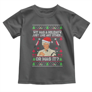 True Crime Ugly Christmas Toddler T Shirt Funny Holiday Xmas Party TS10 Dark Heather Print Your Wear