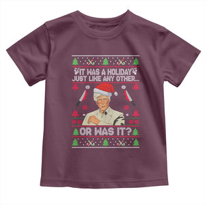 True Crime Ugly Christmas Toddler T Shirt Funny Holiday Xmas Party TS10 Maroon Print Your Wear