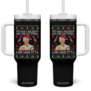 True Crime Ugly Christmas Tumbler With Handle Funny Holiday Xmas Party TS10 One Size: 40 oz Black Print Your Wear
