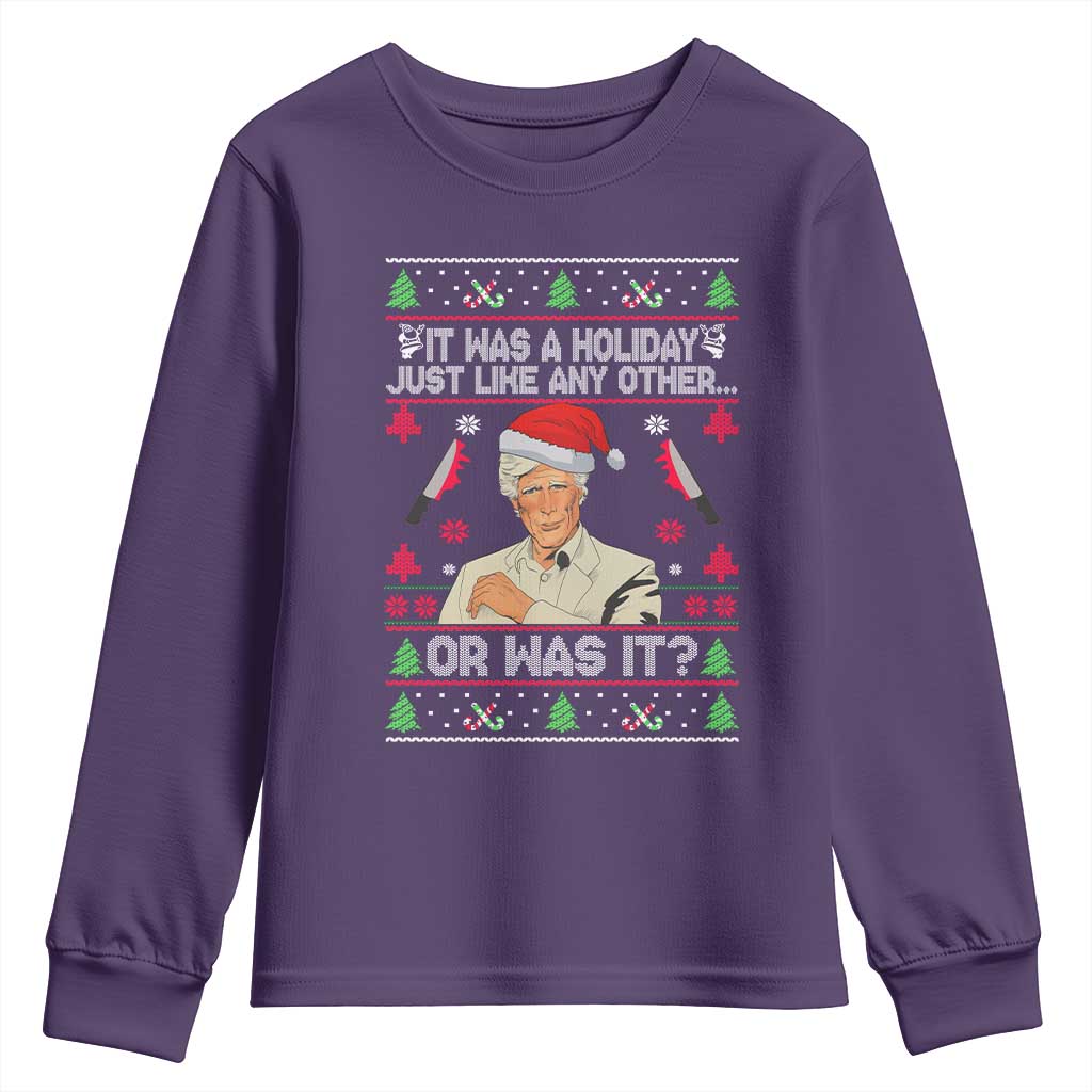 True Crime Ugly Christmas Youth Sweatshirt Funny Holiday Xmas Party TS10 Purple Print Your Wear