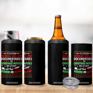 Crime Documentaries Ugly Christmas 4 in 1 Can Cooler Tumbler Funny Horror Xmas Slaying Or Sleighing TS10 Print Your Wear