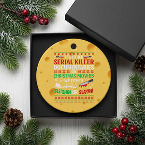 Crime Documentaries Ugly Christmas Ceramic Ornament Funny Horror Xmas Slaying Or Sleighing TS10 1pc Yellow Cheese Print Your Wear