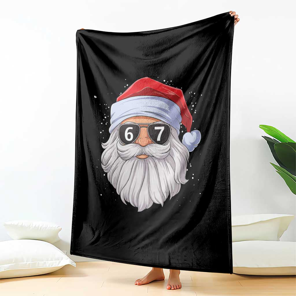Six Seven 67 Christmas Meme Throw Blanket Funny Brainrot Santa Claus Gen Alpha Slang TS10 Print Your Wear
