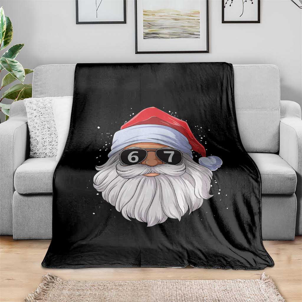Six Seven 67 Christmas Meme Throw Blanket Funny Brainrot Santa Claus Gen Alpha Slang TS10 Print Your Wear