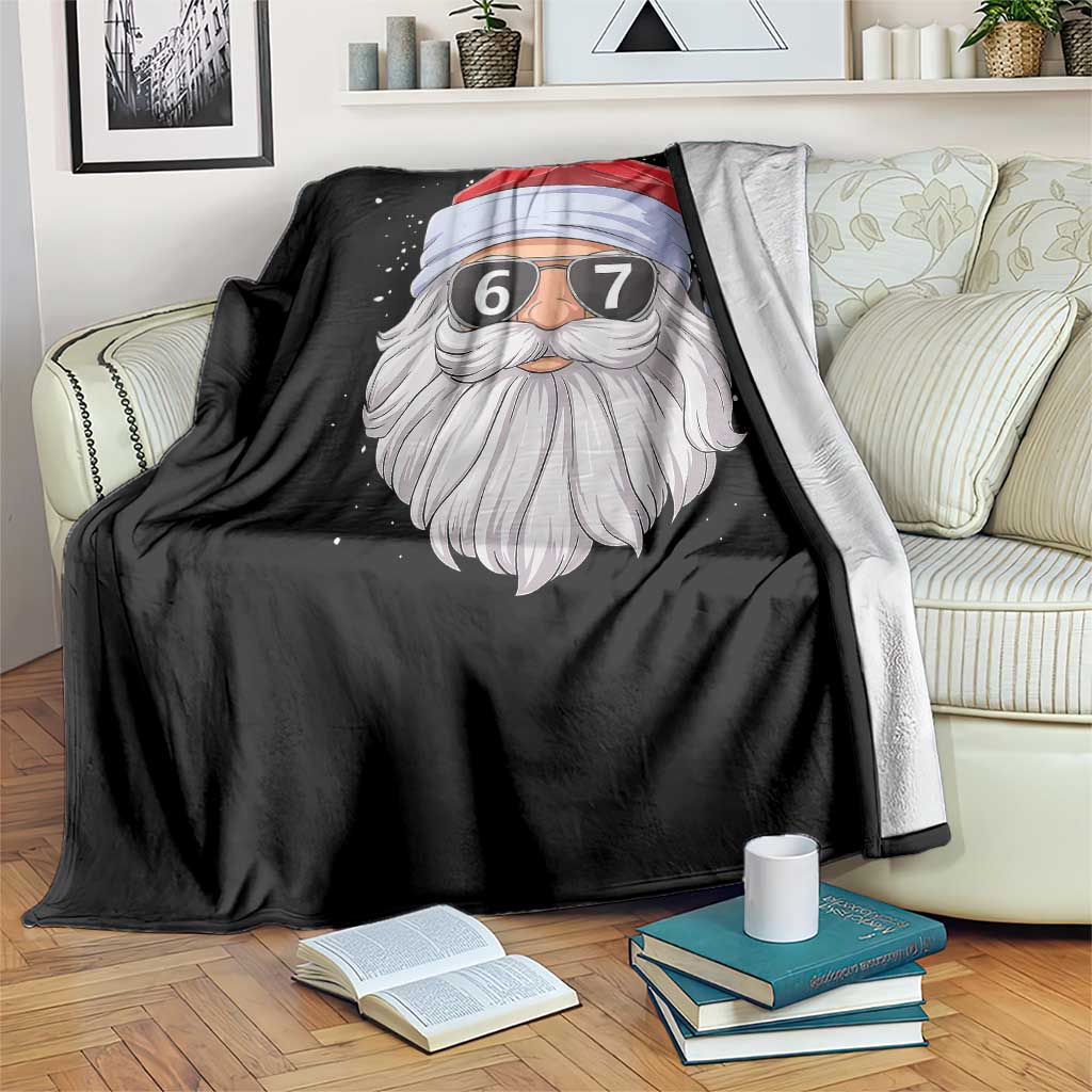 Six Seven 67 Christmas Meme Throw Blanket Funny Brainrot Santa Claus Gen Alpha Slang TS10 Print Your Wear