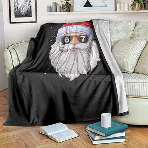 Six Seven 67 Christmas Meme Throw Blanket Funny Brainrot Santa Claus Gen Alpha Slang TS10 Print Your Wear