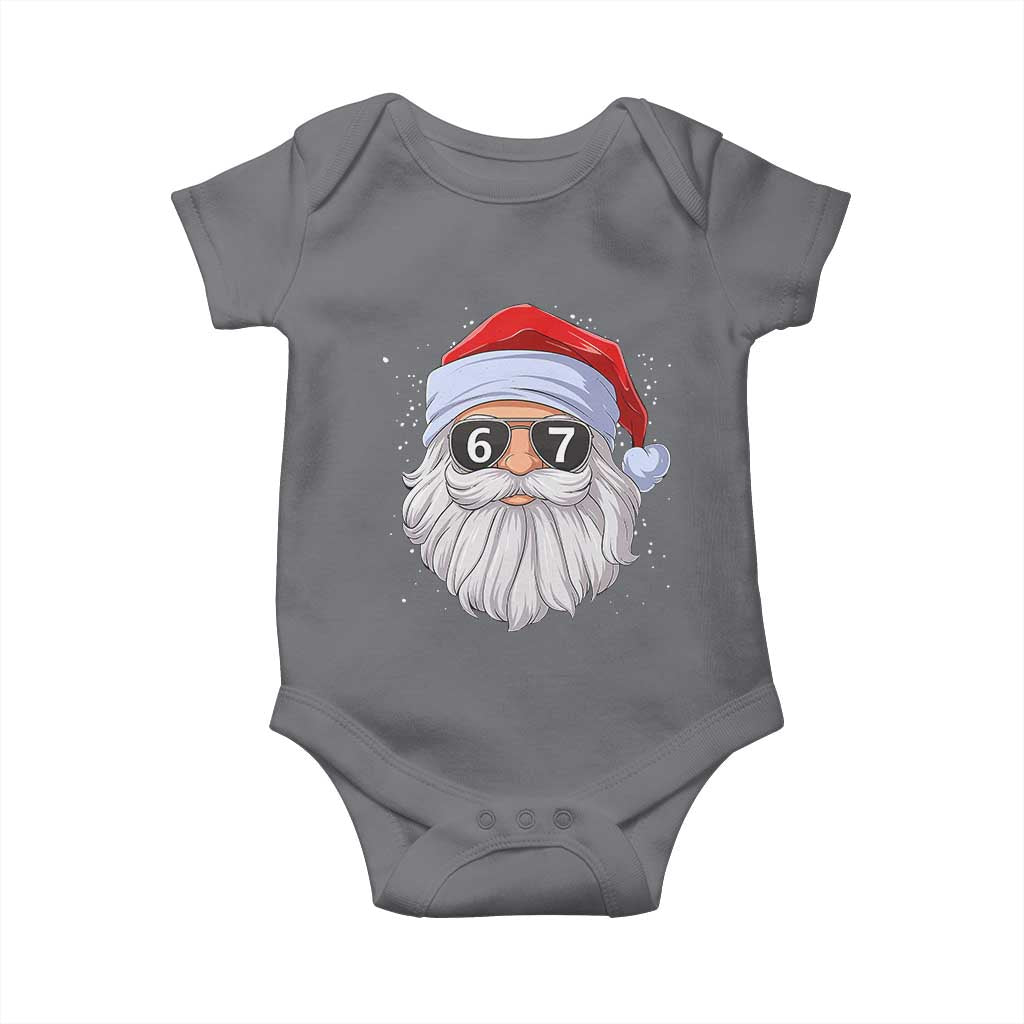 Six Seven 67 Christmas Meme Baby Onesie Funny Brainrot Santa Claus Gen Alpha Slang TS10 Charcoal Print Your Wear