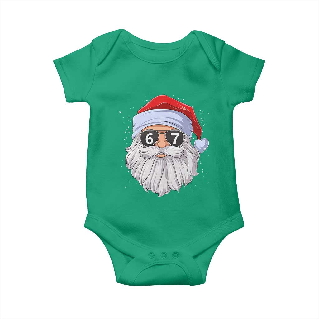 Six Seven 67 Christmas Meme Baby Onesie Funny Brainrot Santa Claus Gen Alpha Slang TS10 Irish Green Print Your Wear