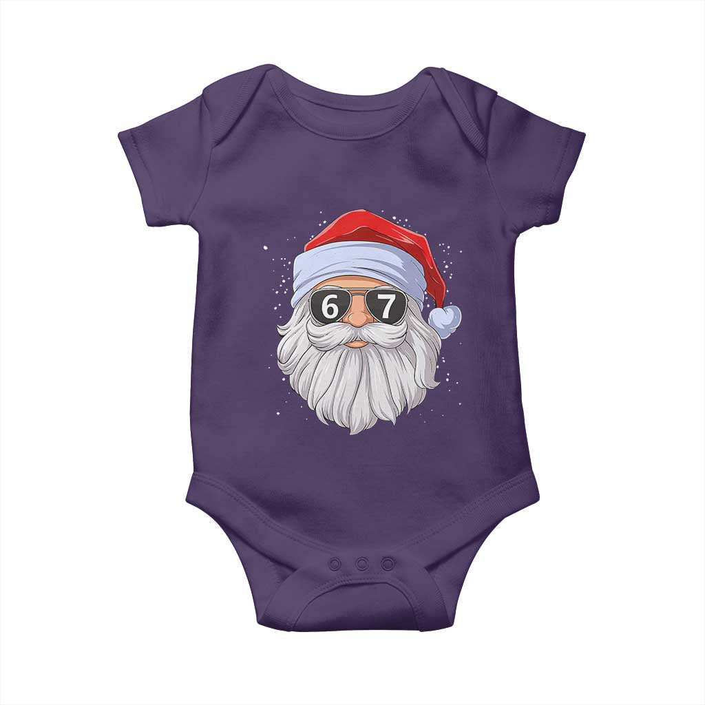 Six Seven 67 Christmas Meme Baby Onesie Funny Brainrot Santa Claus Gen Alpha Slang TS10 Purple Print Your Wear