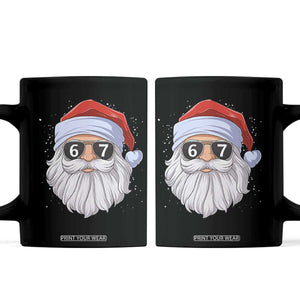 Six Seven 67 Christmas Meme Coffee Mug Funny Brainrot Santa Claus Gen Alpha Slang TS10 Black Print Your Wear