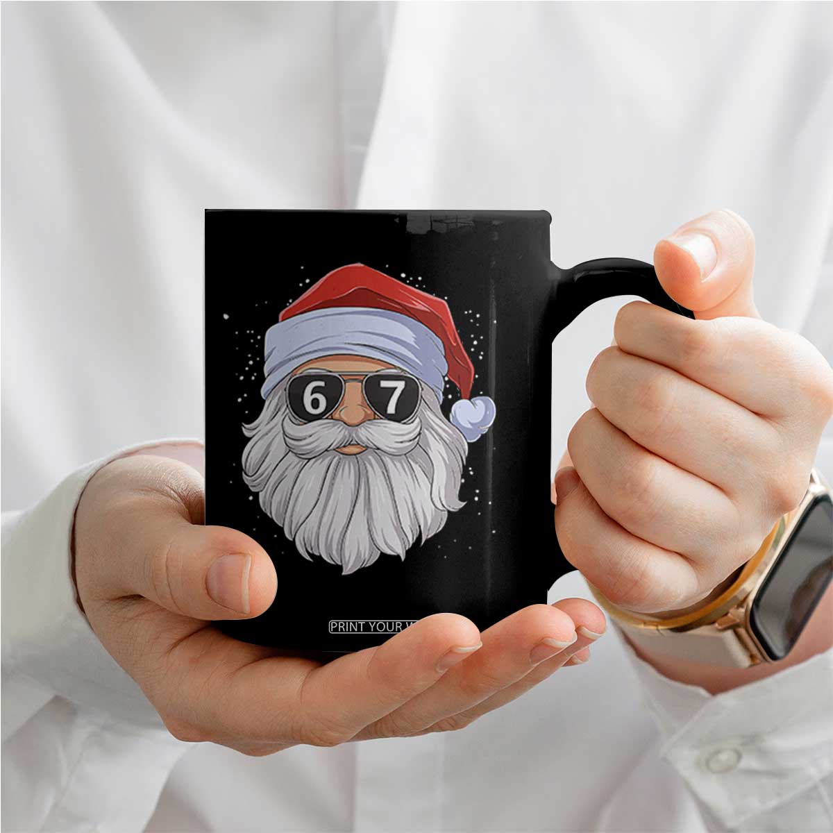 Six Seven 67 Christmas Meme Coffee Mug Funny Brainrot Santa Claus Gen Alpha Slang TS10 Print Your Wear