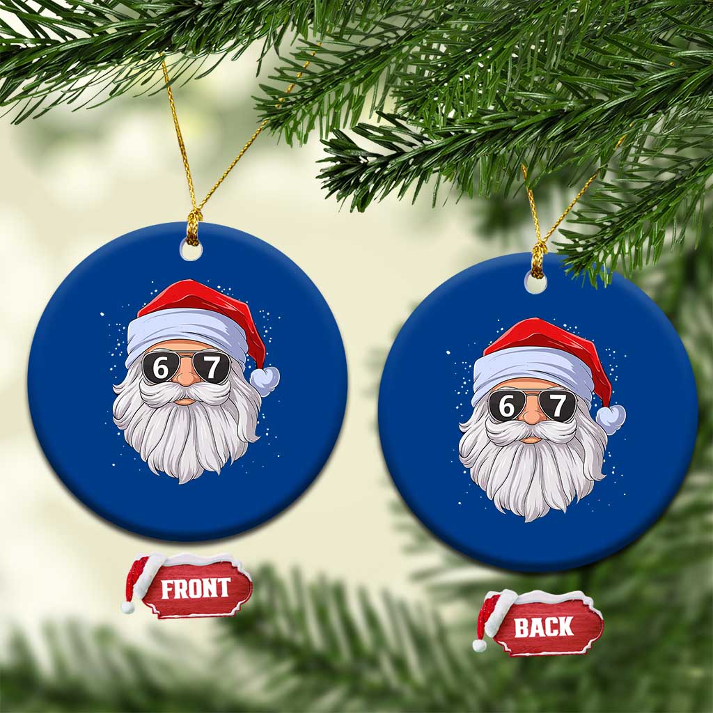 Six Seven 67 Christmas Meme Ceramic Ornament Funny Brainrot Santa Claus Gen Alpha Slang TS10 1pc Blue Print Your Wear
