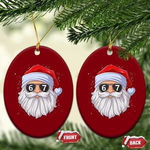 Six Seven 67 Christmas Meme Ceramic Ornament Funny Brainrot Santa Claus Gen Alpha Slang TS10 Print Your Wear